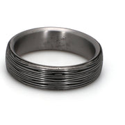 Comfort-Fit Textured Plain Metal Band