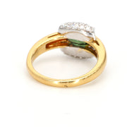 Green Tourmaline & Diamond Encrusted Fashion Ring