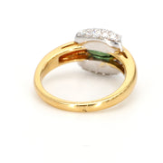 Diamond-Encrusted Gemstone Fashion Ring