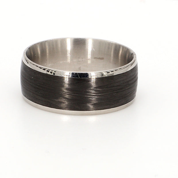 Fine Carbon Fiber Mixed Plain Metal Band