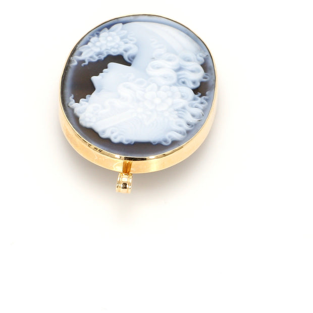 Blue Cameo Brooch