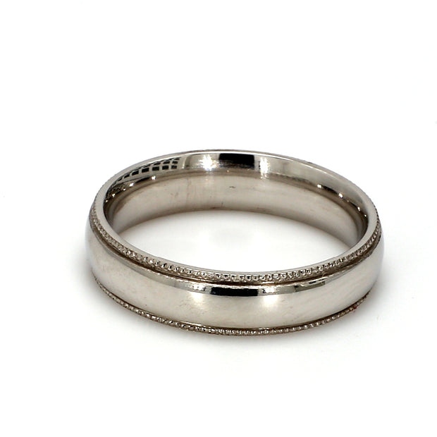 Milgrain Polished Plain Metal Band