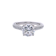 Vintage Inspired Bead Set & Milgrain Engagement Ring