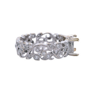 Floral Milgrain Eternity Style Engagement Mounting