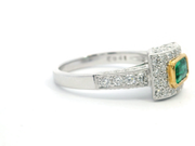 Emerald & Diamond Halo Engagement Ring