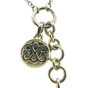Engravable Diamond Charm with Hinged Bail  in 18K Yellow Gold
