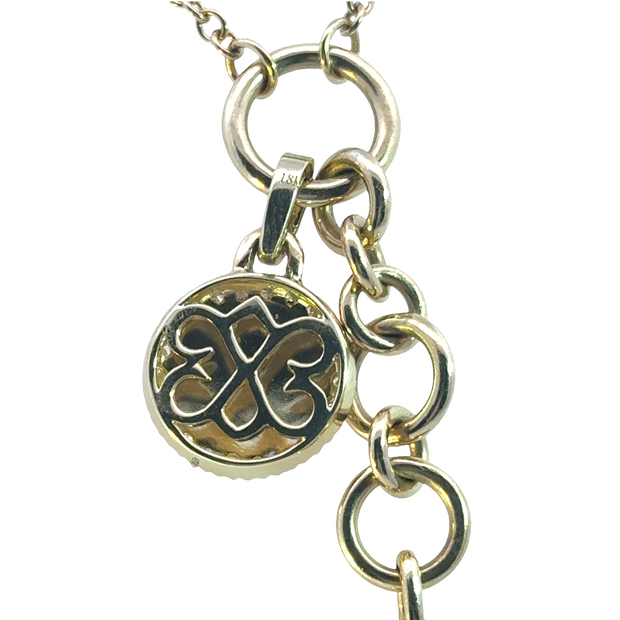 Engravable Diamond Charm with Hinged Bail  in 18K Yellow Gold