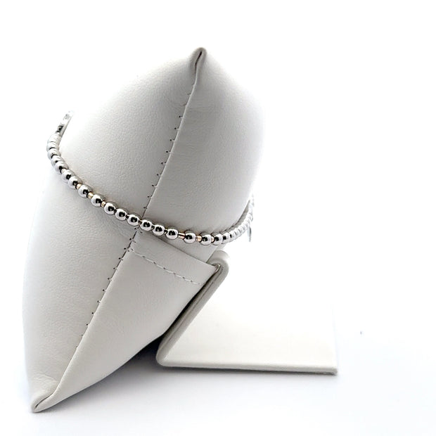 Circle Stretch 18K White Gold Bracelet