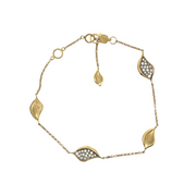 Dahlia | Petal Diamond Pavé Station Bracelet in 18kt Yellow Gold