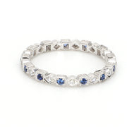 Alternating Sapphire Three-Quarter Band