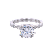 Vintage Inspired Solitaire with Scalloped Eternity Band