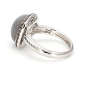 Moonstone & Diamond Halo Fashion Ring
