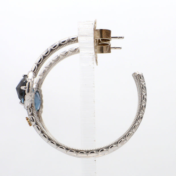 TACORI Blue Topaz Hoop Earrings