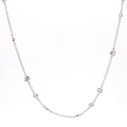 Natural Diamond-by-the-Yard Necklace in 18K White Gold