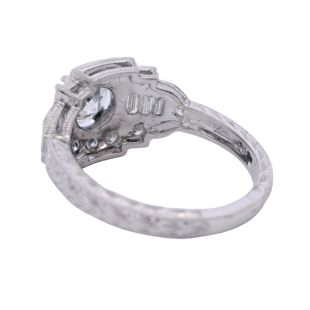 Art Deco Inspired Cluster Engagement Ring