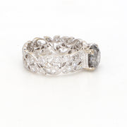 Vintage Salt & Pepper Diamond Engagement Ring