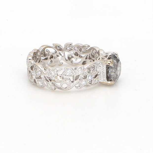 Vintage Salt & Pepper Diamond Engagement Ring
