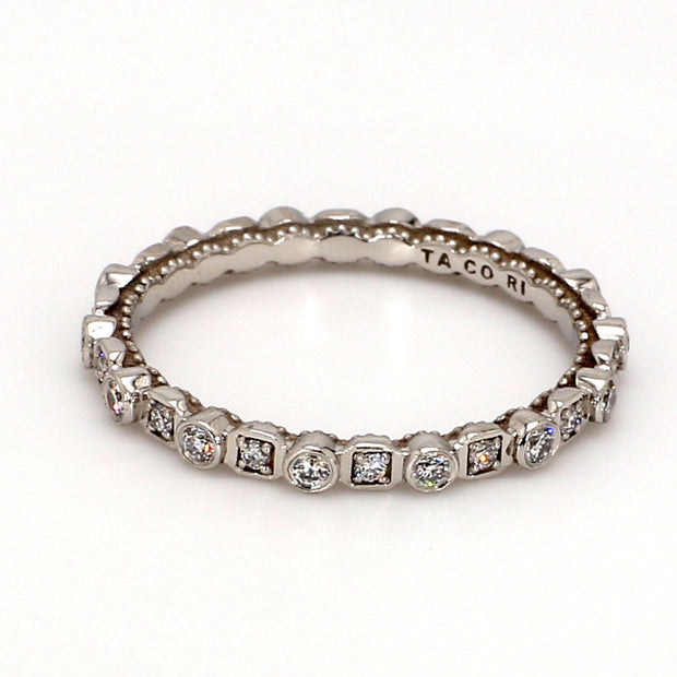 TACORI Sculpted Crescent Alternating Bezel-Set Eternity Band