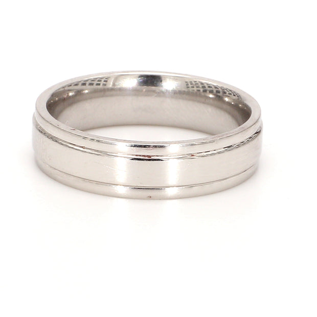 Grooved Polished Plain Metal Band