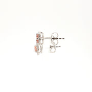 Lab-Grown Halo Pink Diamond Earrings