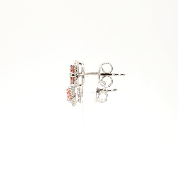 Lab-Grown Halo Pink Diamond Earrings