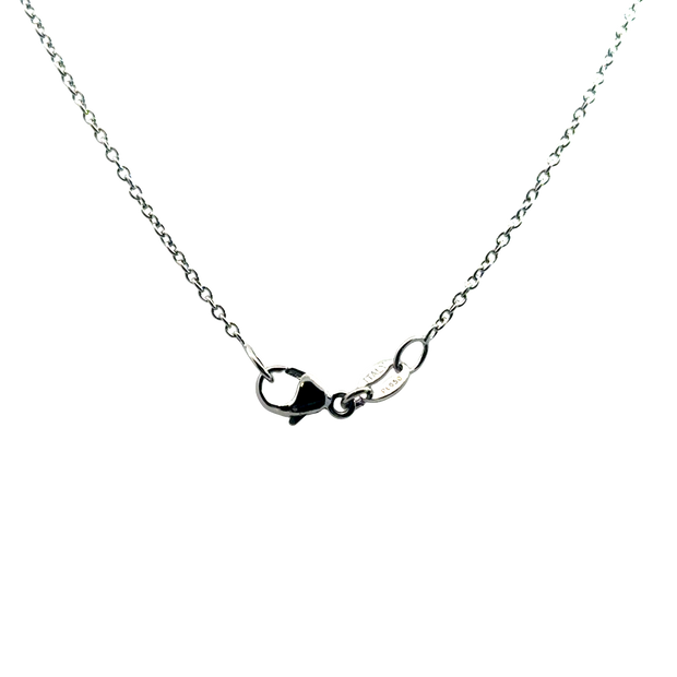 Platinum Princess Cut Diamond Halo Pendant Necklace