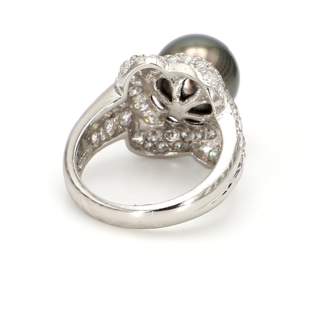 Floral Inspired Tahitian Pearl Fashion Ring