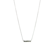 Diamond Bar Necklace with Baguette and Round Diamonds in 14K White Gold