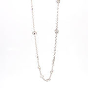 Natural Diamond-by-the-Yard Necklace in 18K White Gold
