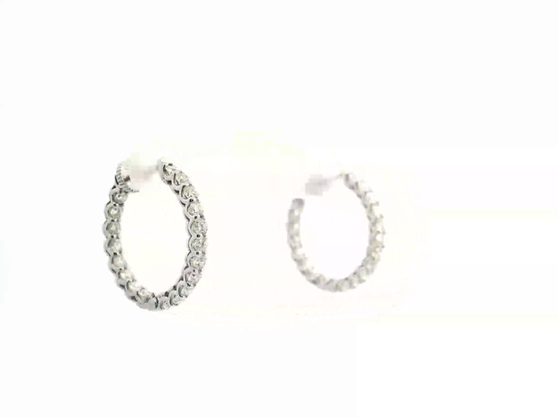 Locking Diamond Hoop Earrings