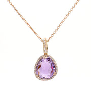 Grape Amethyst & Diamond Necklace