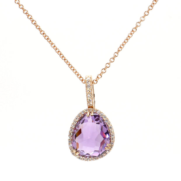 Grape Amethyst & Diamond Necklace