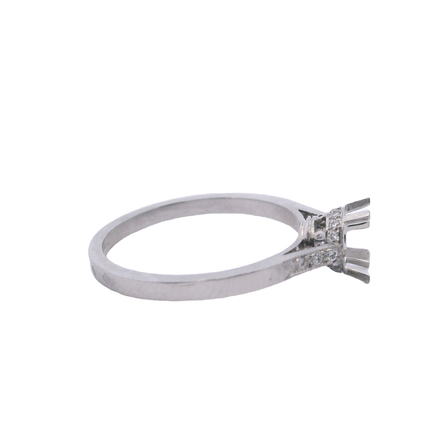 Delicate 6-Prong Accented Mounting In Platinum