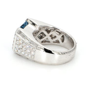 Square Aqua Gemstone Fashion Ring