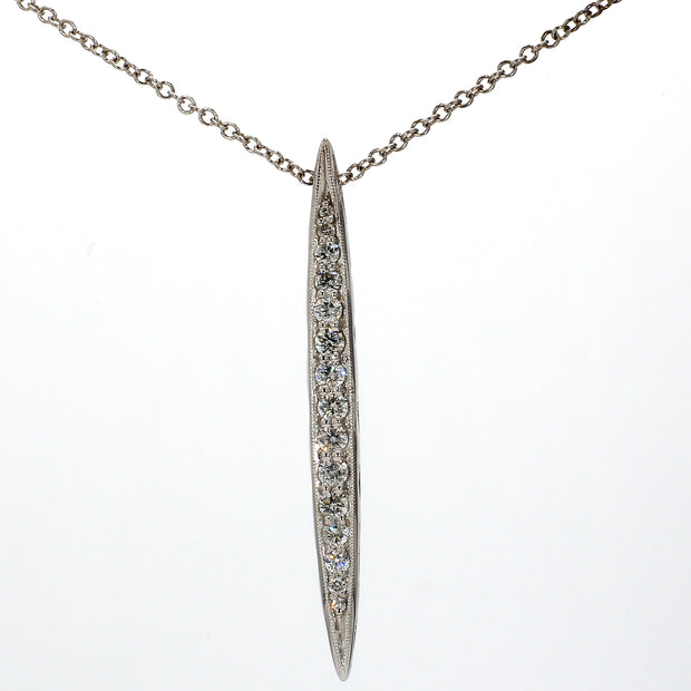 Silver Surfboard Diamond Necklace