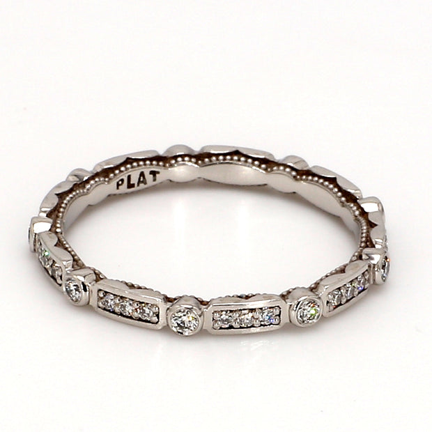 TACORI Sculpted Alternating Bezel-Set Eternity Band