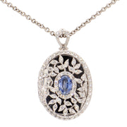 Captivating Diamond & Sapphire Locket Necklace