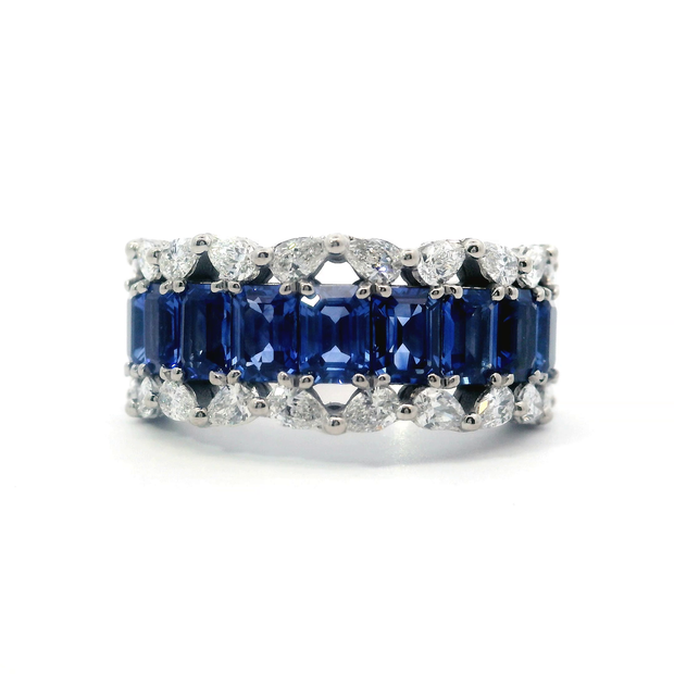 TACORI RoyalT Diamond & Blue Sapphire Mosaic Ring