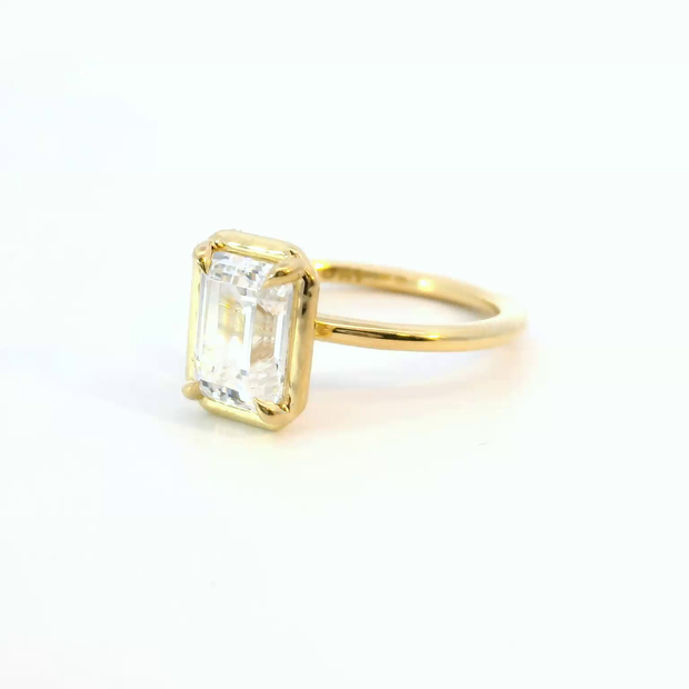 Tacori Emerald Cut Illusion Bezel Solitaire Engagement Ring