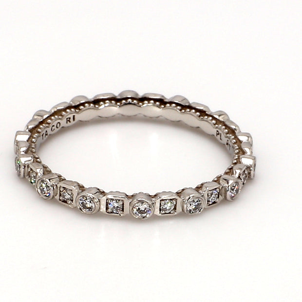 TACORI Sculpted Crescent Alternating Bezel-Set Eternity Band