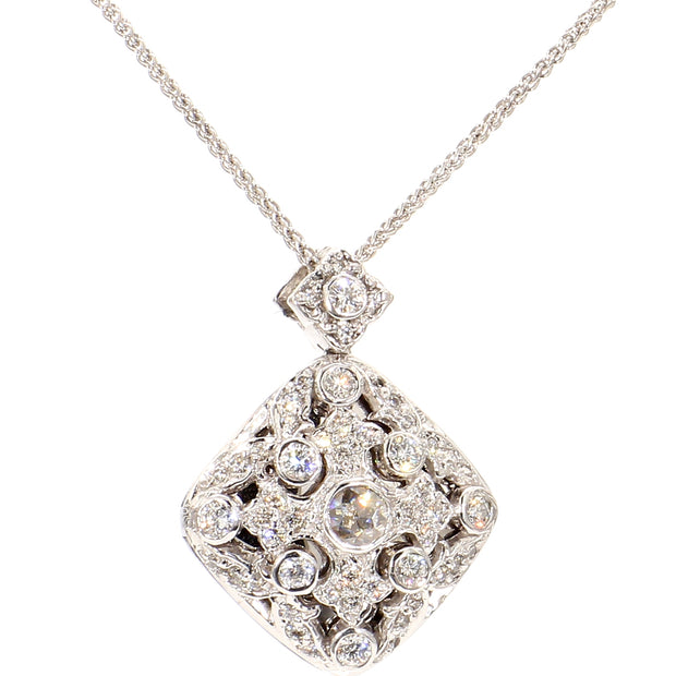 Diamond Encrusted Locket Necklace