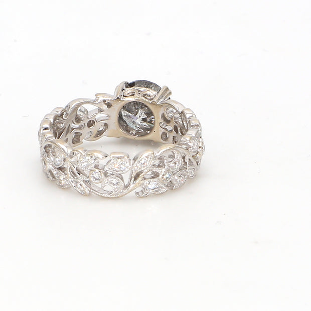 Vintage Salt & Pepper Diamond Engagement Ring