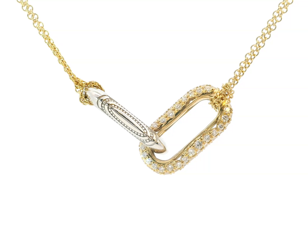 TACORI Crescent Eclipse Double Two-Tone Diamond Link Necklace