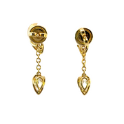 Pear Cut Moi et Toi Diamond Stud Earrings with Removable Jackets in 18K Yellow Gold