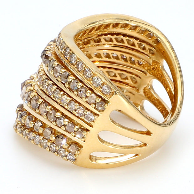 Cocoa & Champagne Diamond Encrusted Multi-Band Ring