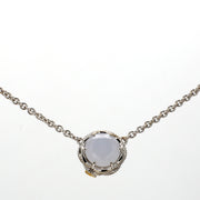 Chalcedony Stud Gemstone Necklace