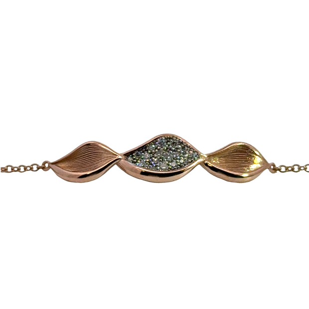 Dahlia | Petal Diamond Pavé Bracelet in 18kt Rose Gold
