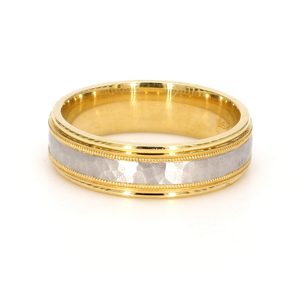 Milgrain Hammered Plain Metal Band
