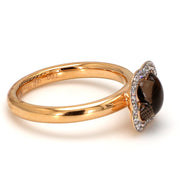 Chocolate Quartz Clover & Diamond Ring