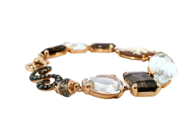 Cameo Smokey Rock Gemstone Bracelet